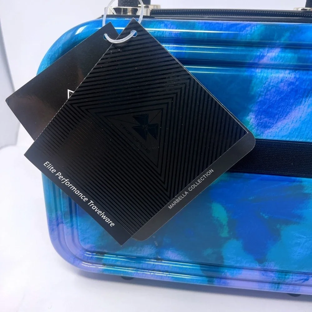 Triforce Hardside Beauty Case w/ Removable Interior Blue Watercolor NWT W/strap